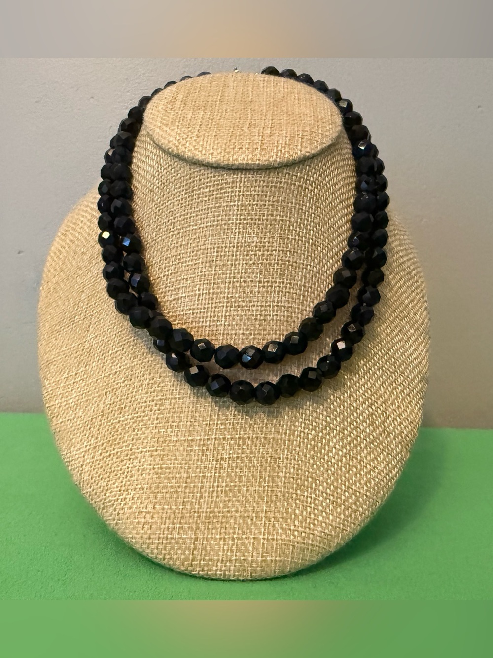 Classic Black Faceted Bead Necklace - Women Jewelry